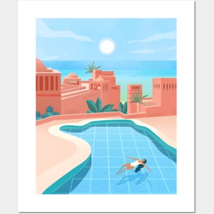 Swimming pool ladie Posters and Art